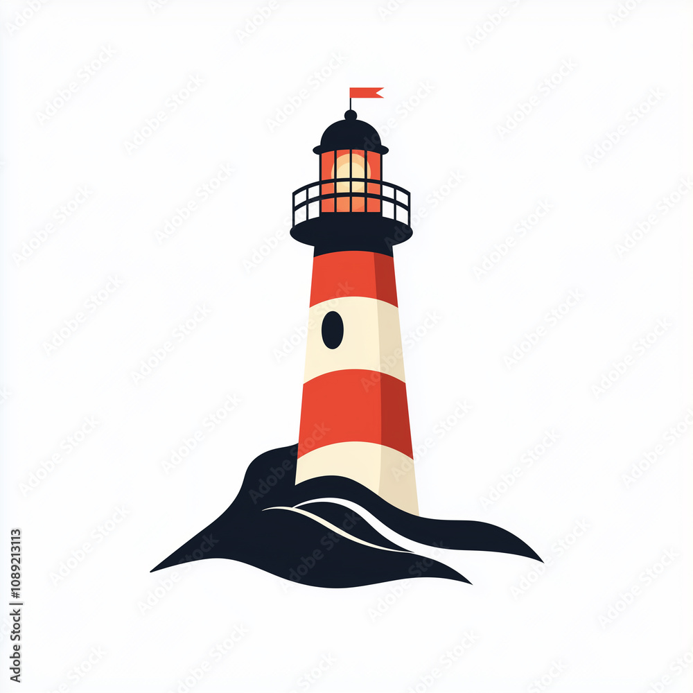 illustration, a logo of a lighthouse illustration, a logo of a lighthouse