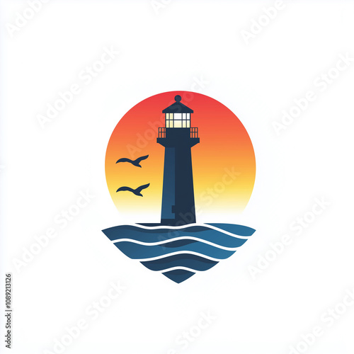 illustration, a logo of a lighthouse