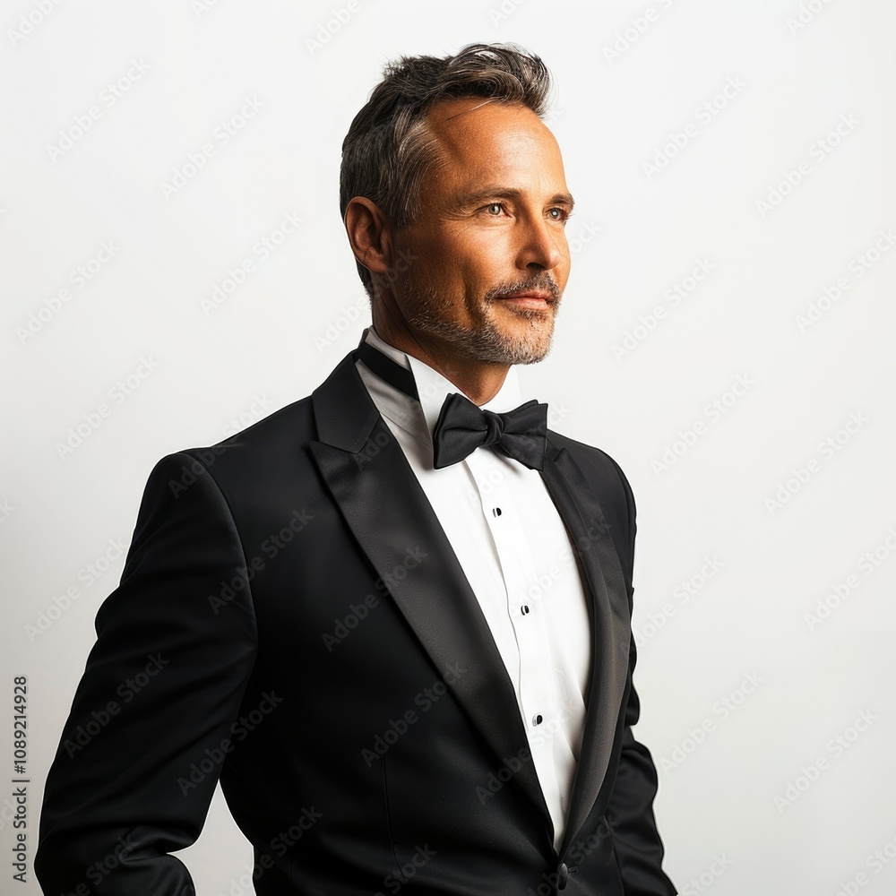 mature man businessman isolated on white background with copy space. leader in tux formal wear. mature man businessman isolated on white background with copy space. leader in tux formal wear.