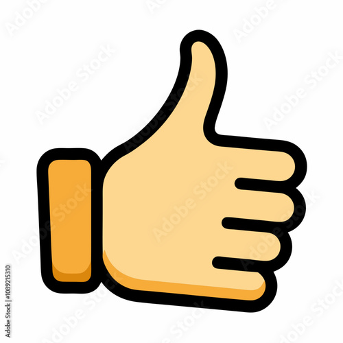 Thin black outline thumbs up symbol isolated on a white background