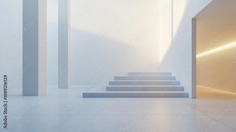 Obraz premium Minimalist architectural background, spacious and calm, refined lines, contemporary feel.