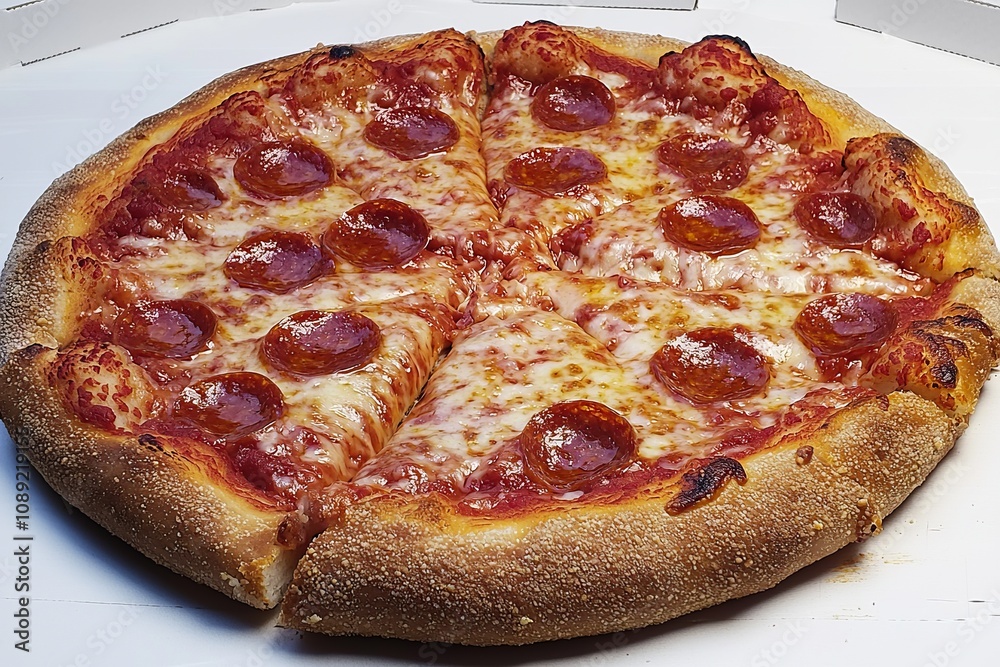 Delicious Pizza on Table Close Up Delicious Pizza on Table Close Up