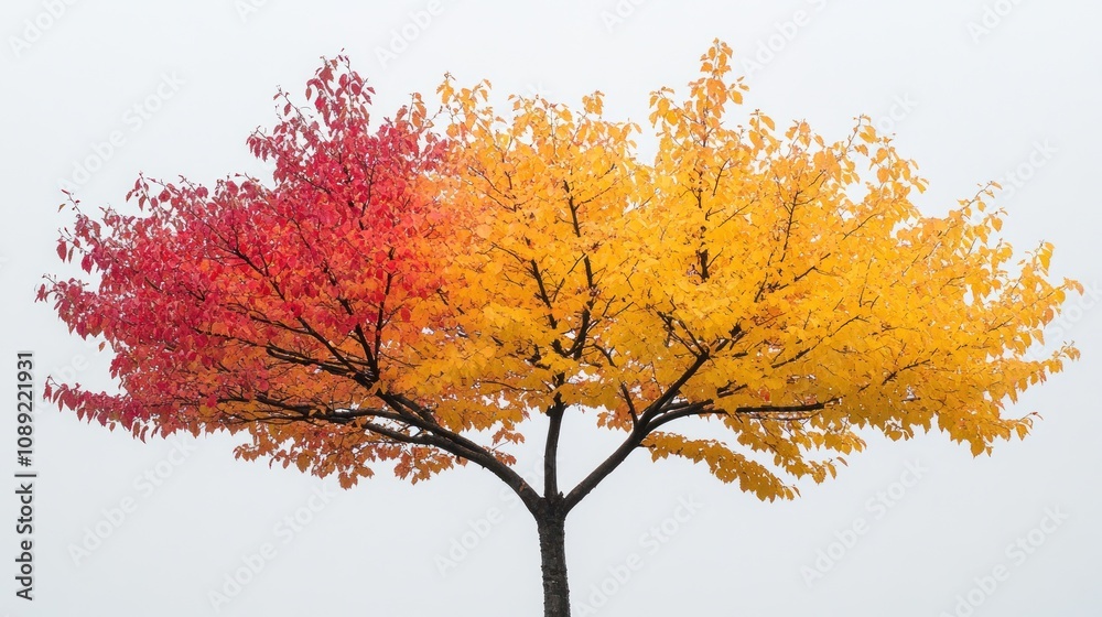 Colorful autumn tree against white background. Colorful autumn tree against white background.