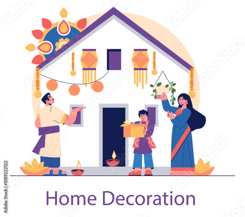Divali. Flat Vector Illustration