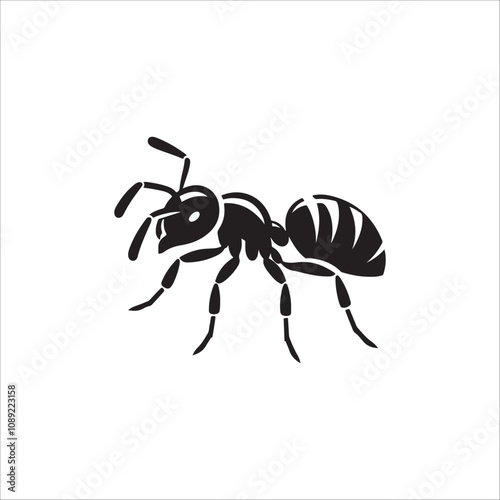 Ants Icon on Black and White Vector Backgrounds