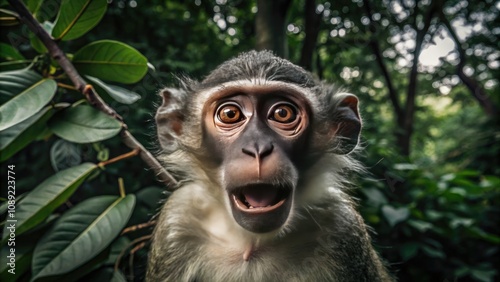 Surprised by a monkey