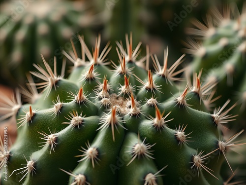  cactus plant with many spikes and sharp needles.