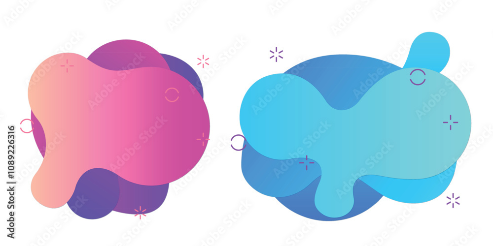 Abstract liquid gradient backgrounds in blue, green, pink, and purple tones. Modern design template Abstract liquid gradient backgrounds in blue, green, pink, and purple tones. Modern design template