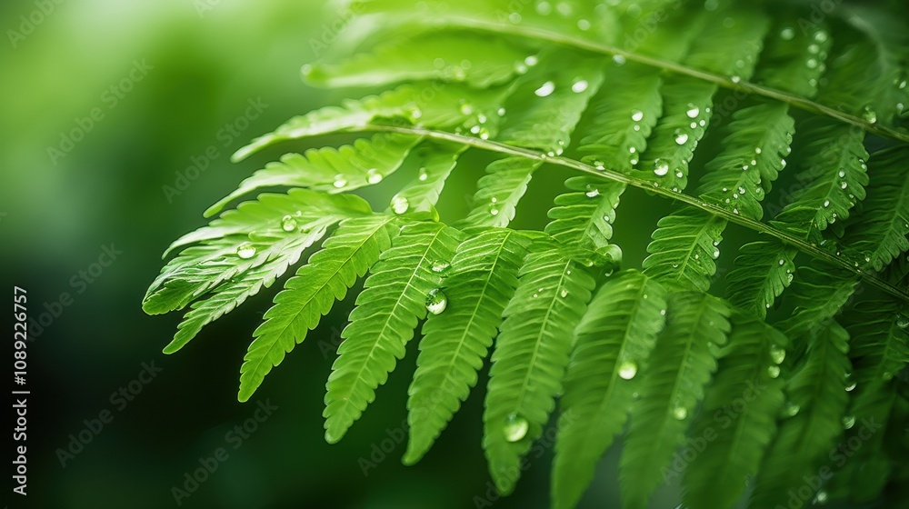 photograph of Close up green fern leaf in the fresh nature morning photograph of Close up green fern leaf in the fresh nature morning