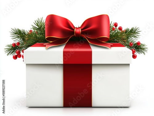 Elegant holiday gift with golden wrapping velvet bow