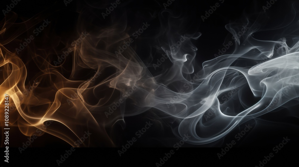 Obraz premium photograph of Light splashes blurry smoke on a dark background.