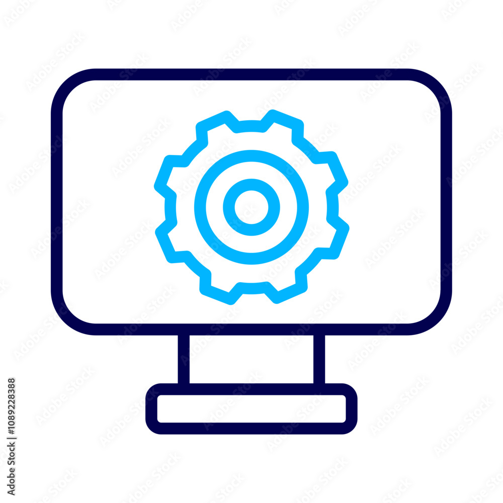 Computer Settings Outline Color icon Computer Settings Outline Color icon