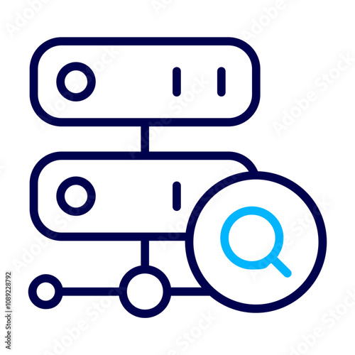 Search Server Outline Color icon