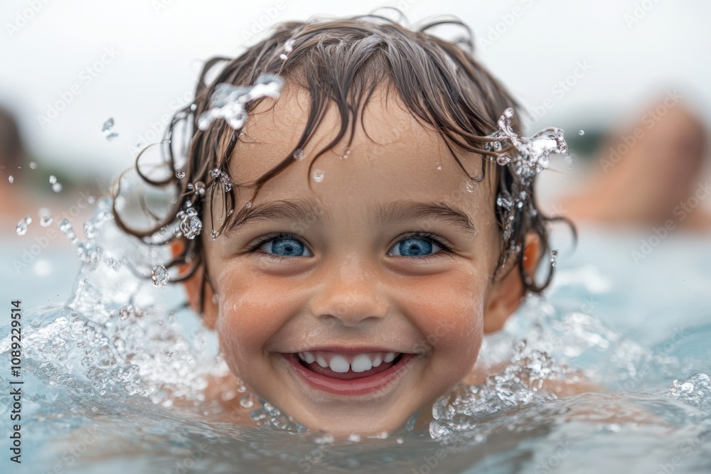 happy child enjoying a splash in the water happy child enjoying a splash in the water