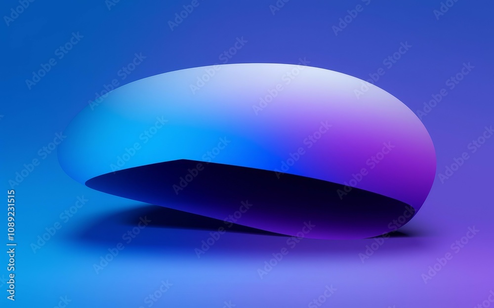 Abstract blue purple form. Gradient sphere; smooth, vibrant hues evoke calm, futuristic feeling. Suggests innovation, technology, or potential. Abstract blue purple form. Gradient sphere; smooth, vibrant hues evoke calm, futuristic feeling. Suggests innovation, technology, or potential.