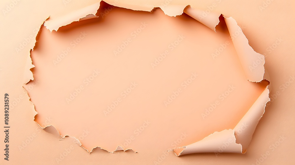 A soft beige background with a clean tear-out paper effect in the middle for handwritten-style text A soft beige background with a clean tear-out paper effect in the middle for handwritten-style text
