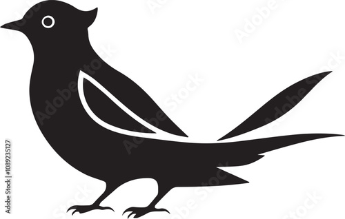 This bird silhouette art design elegantly captures the grace and freedom of avian life