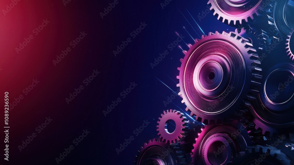 Economic Utilization. A vibrant abstract background featuring interlocking gears in shades of purple and blue, representing technology and innovation. Economic Utilization. A vibrant abstract background featuring interlocking gears in shades of purple and blue, representing technology and innovation.