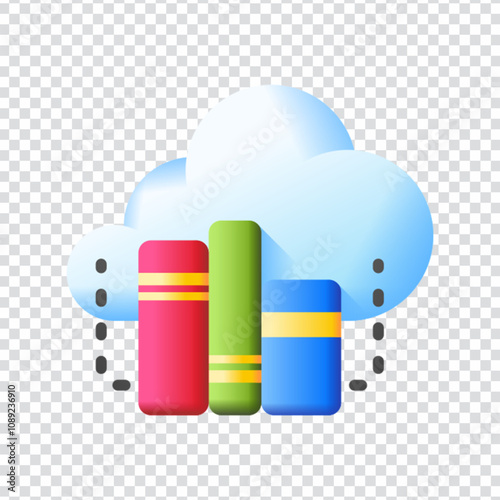 Clean and modern vector icon representing an online library or digital book collection. Ideal for e-learning platforms, educational websites, reading apps, virtual classrooms, and academic tools. This