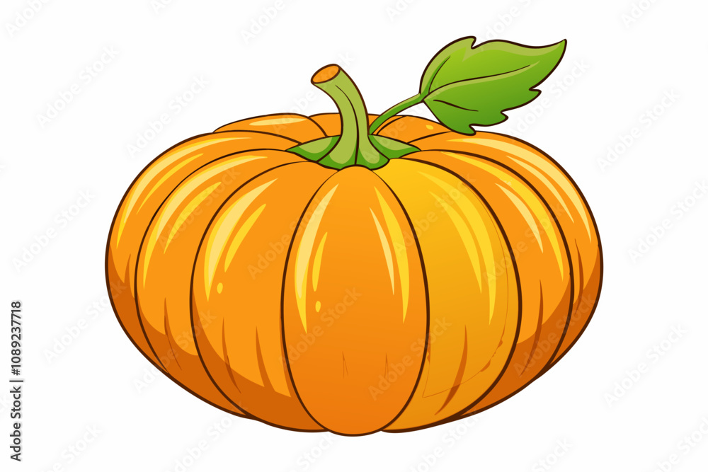 Big orange pumpkin single element white background vector illustration Big orange pumpkin single element white background vector illustration
