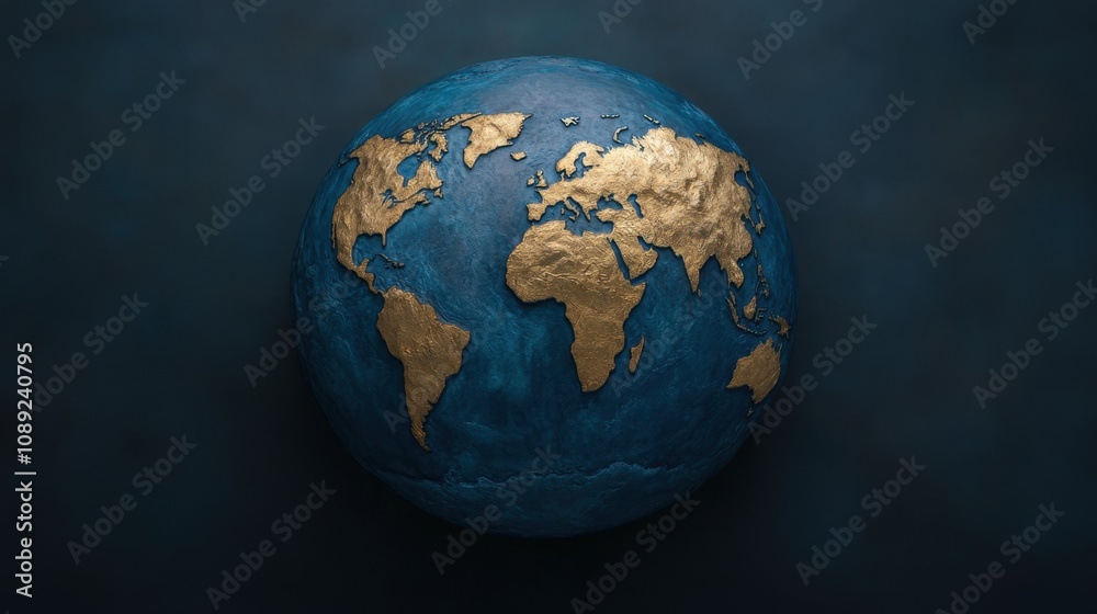 globe with golden continents on a dark background globe with golden continents on a dark background