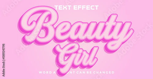 Beauty girl editable text effect