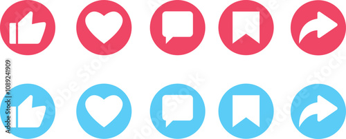 social media symbol like comment share sign