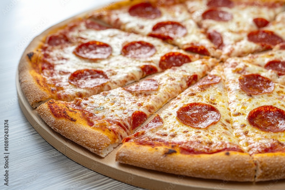 Delicious Pizza on Table Close Up Delicious Pizza on Table Close Up