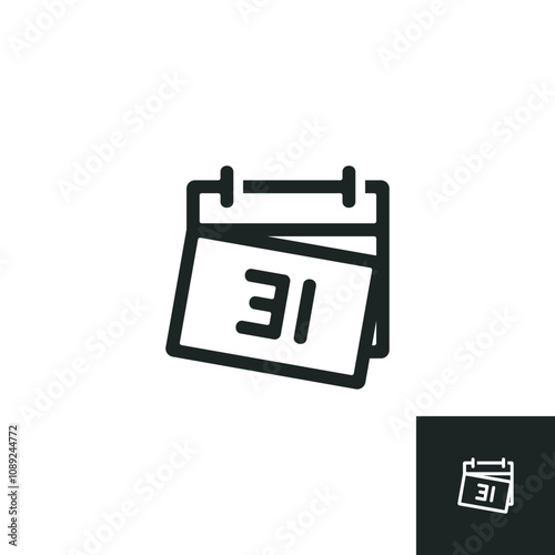 End of month icon isolated on white background. Vector illustrations are made with vector-based software, not AI generated results.