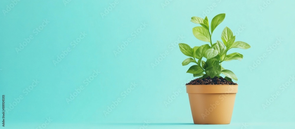 Green Plant in a Terracotta Pot Green Plant in a Terracotta Pot