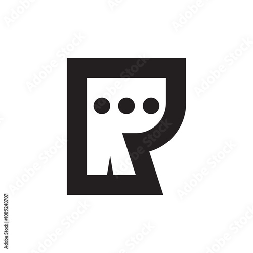 R chat logo design illustration