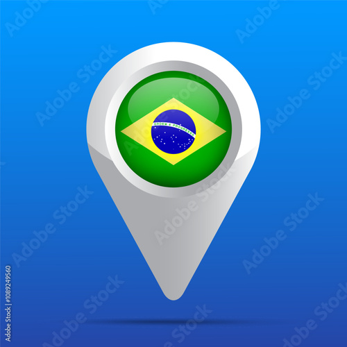 Brazil Flag Map Icon. Glossy icon. 3D Free Download Brazil Flag Map Icon. Glossy icon. 3D - GFXLoad