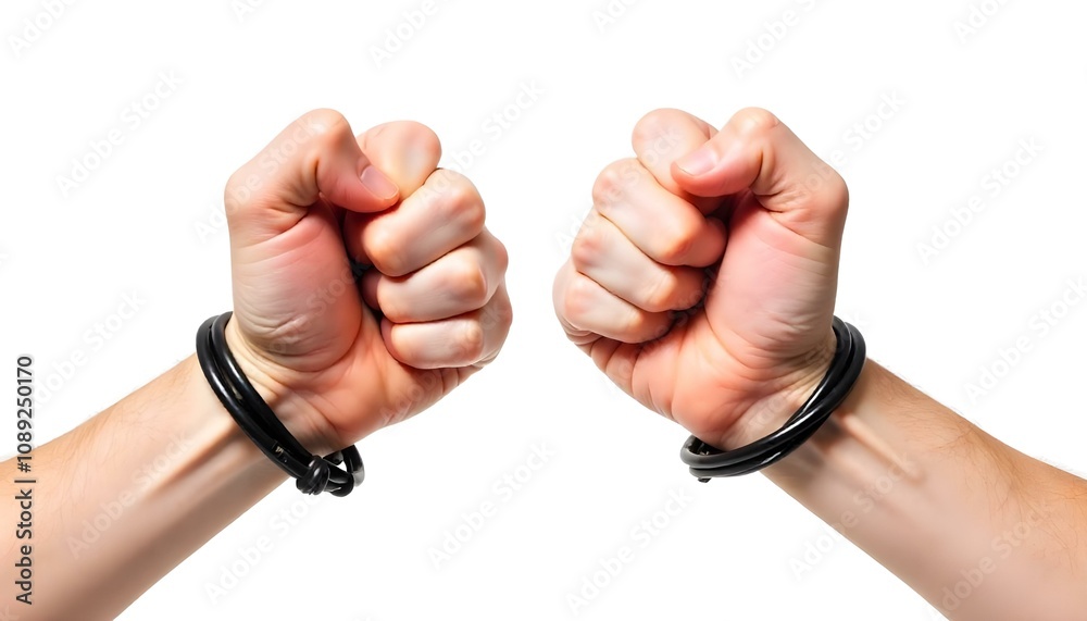 Fototapeta premium Fist bump clenched hands isolated on a white background