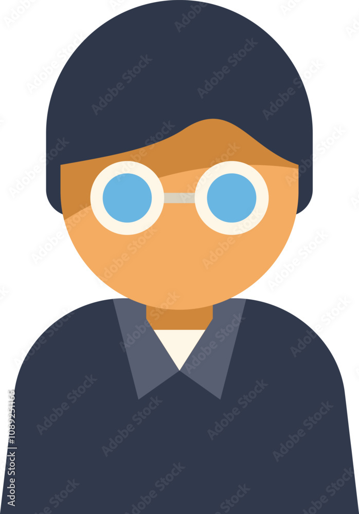 Young man with glasses is smiling gently Young man with glasses is smiling gently
