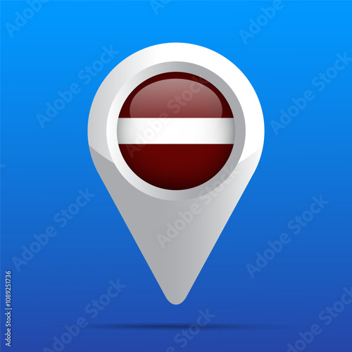 Free Download Latvia Flag Map Icon. Glossy icon. 3D - GFXLoad