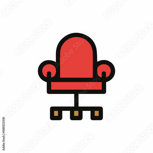 Red Office Chair Vector Chair Illustration