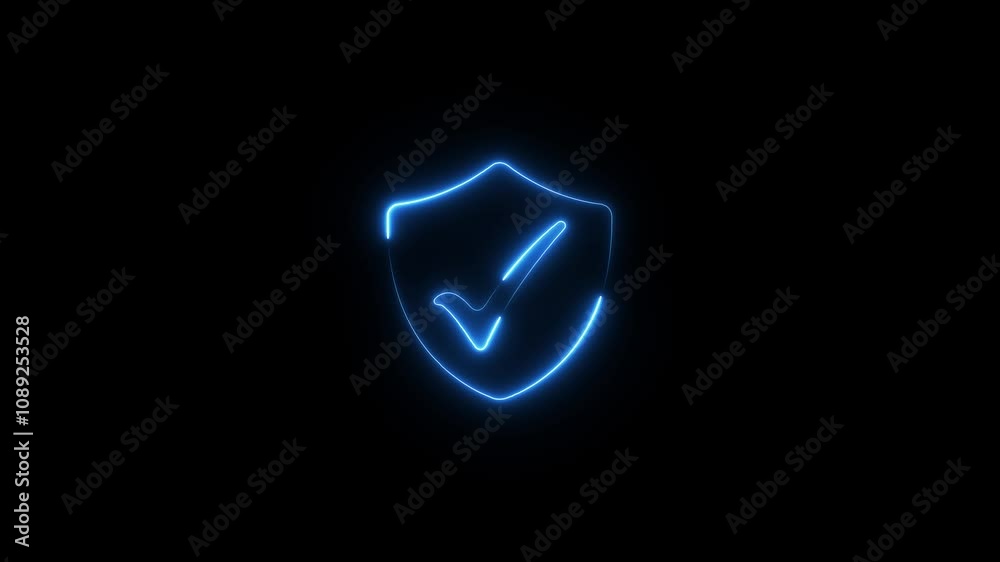 Glowing neon light Check mark icon and tick mark icon. Glowing neon light Check mark icon and tick mark icon.