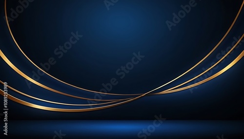 abstract blue background with gold waves Abstract elegant blue luxury background with gold line. Modern futuristic background . 6