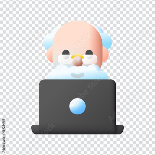 Modern vector icon representing an online teacher or virtual instructor, perfect for e-learning platforms, digital classrooms, tutoring services, and educational content. Common elements may include a