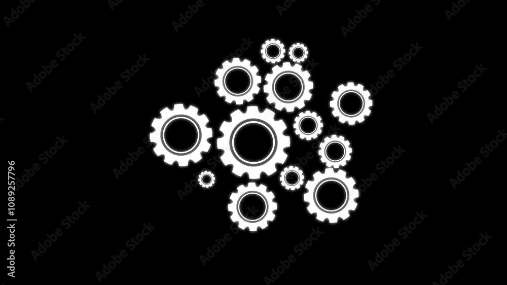 Cogwheel gear icon animation.Setting animation icon. Cogwheel gear icon animation.Setting animation icon.