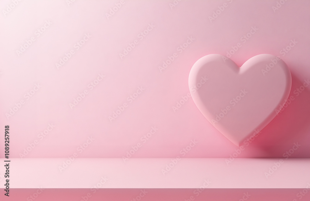 A minimalist pink heart against a soft pink background, evoking feelings of love and tenderness, perfect for romantic themes and designs. A minimalist pink heart against a soft pink background, evoking feelings of love and tenderness, perfect for romantic themes and designs.