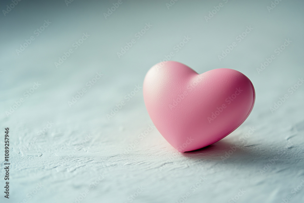 A soft pink heart rests gently on a textured white surface, evoking feelings of love and tenderness in a minimalist setting. A soft pink heart rests gently on a textured white surface, evoking feelings of love and tenderness in a minimalist setting.
