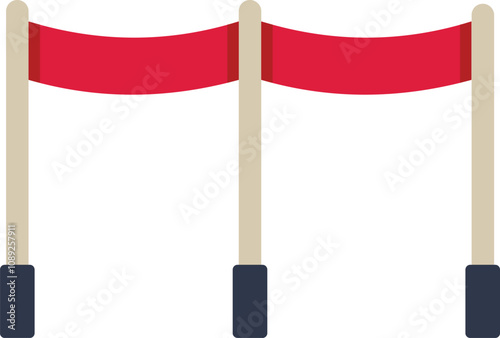 Red rope barrier separating access to a private event