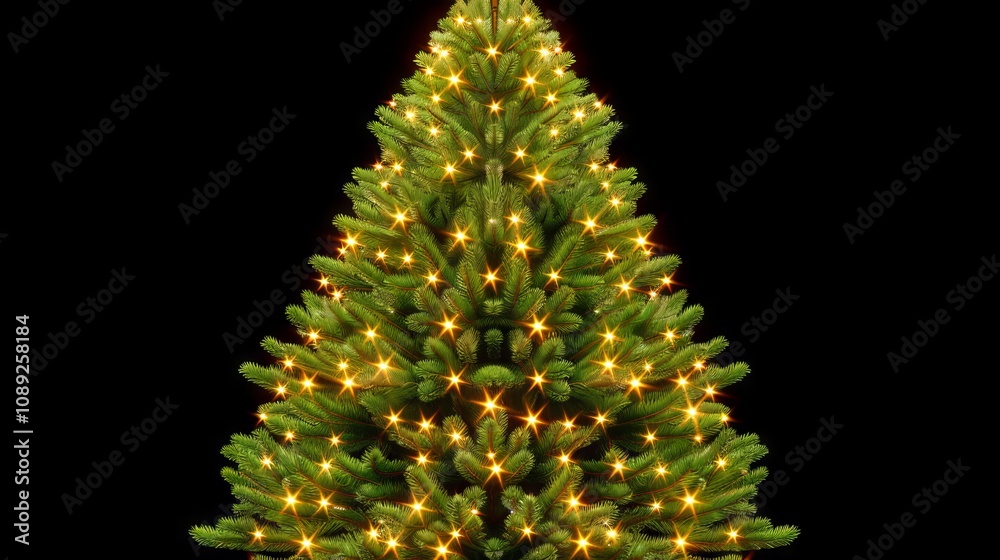 Glowing Christmas tree on black background. Glowing Christmas tree on black background.