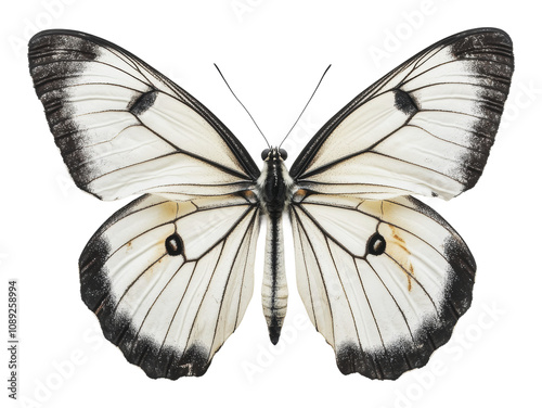 PNG Black and white butterfly at rest