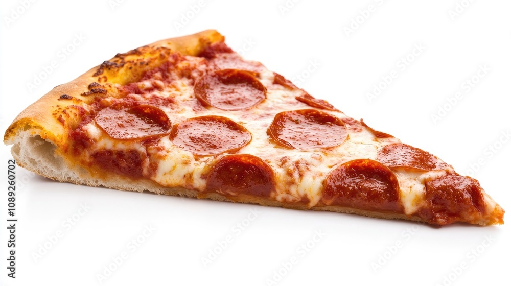 A tempting slice of pepperoni pizza showcasing melted cheese and a crispy crust ready to be enjoyed. A tempting slice of pepperoni pizza showcasing melted cheese and a crispy crust ready to be enjoyed.