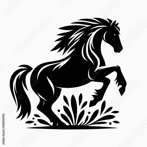Horse silhouette vector illustration image