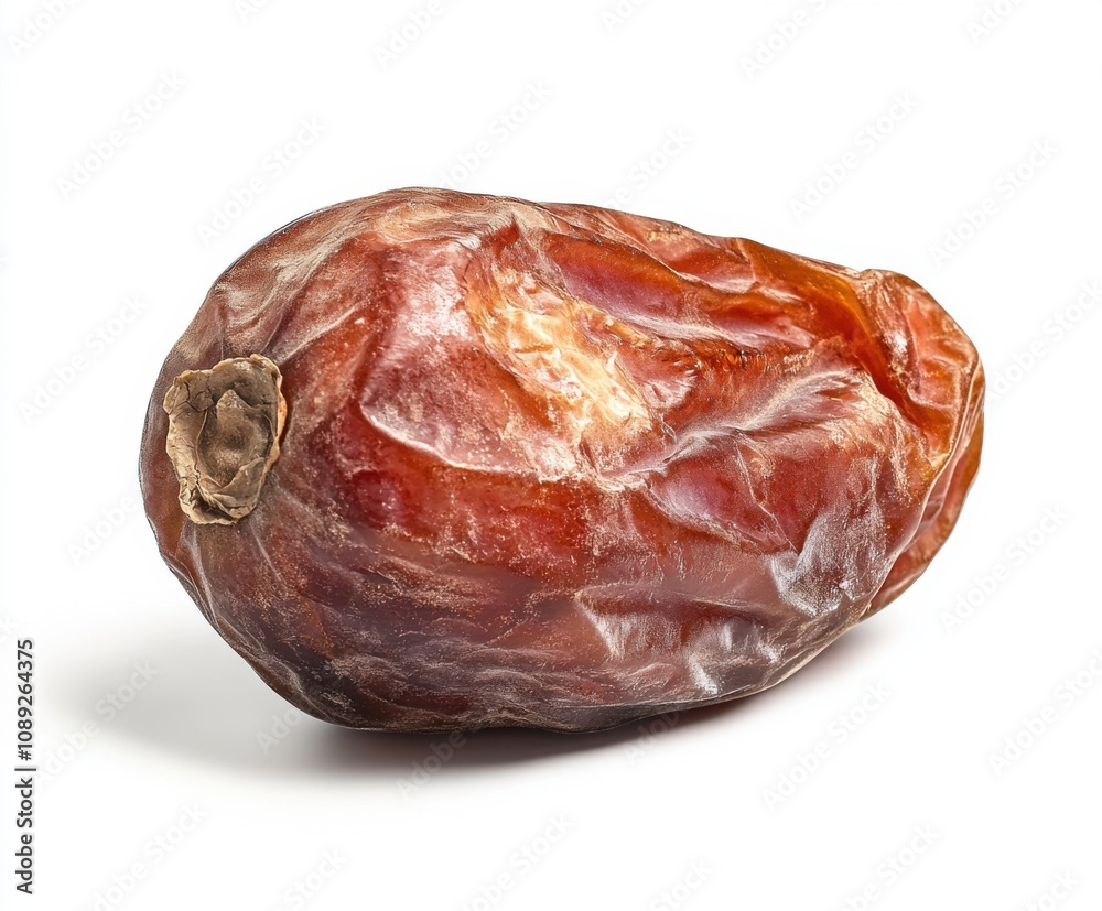 Obraz premium one dried date on white background, isolated