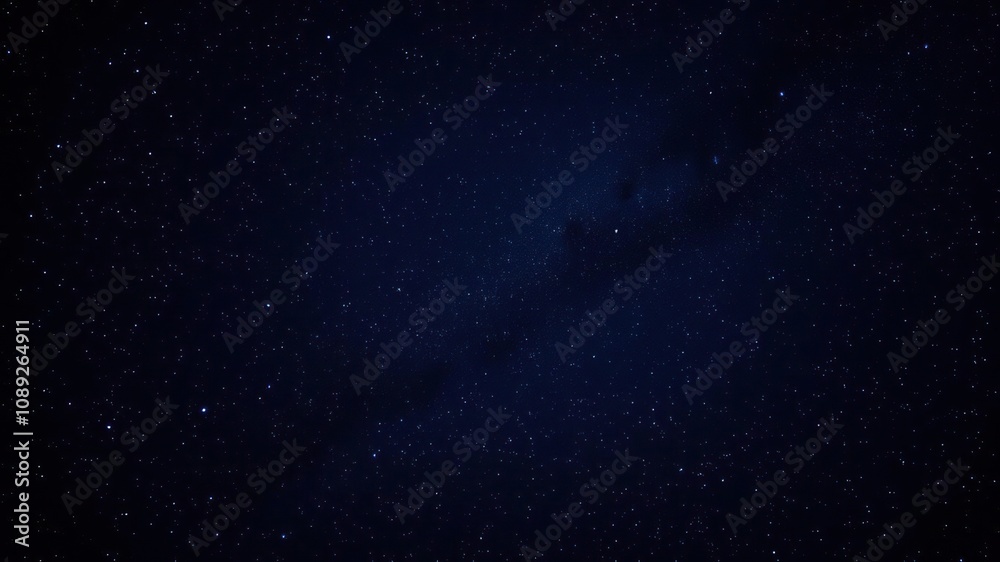 Obraz premium Dark canvas against starry sky with intricate galaxy patterns in shades of indigo and blue, mystical, ethereal