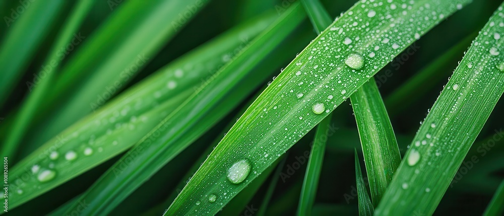Dewdrops on blades of grass in morning light, sharp focus on water droplets, vibrant greens, refreshing feel Dewdrops on blades of grass in morning light, sharp focus on water droplets, vibrant greens, refreshing feel